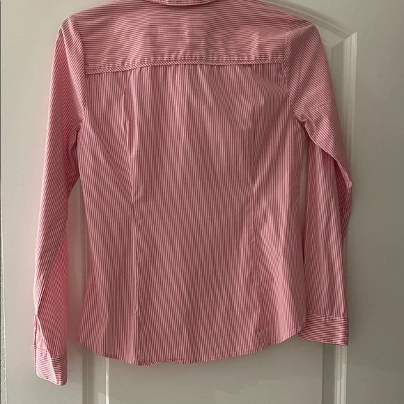 White House Black Market Pink and White Striped Blouse - Picture 5 of 5